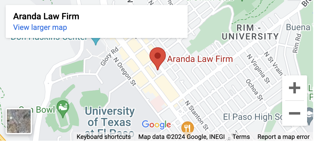 Aranda Law Firm Map El Paso